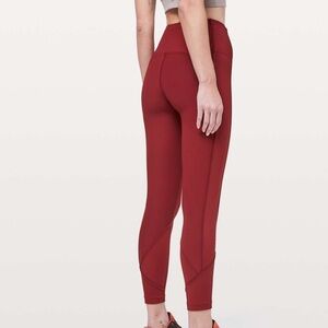 Lululemon Daily Lineup Dark Sport Red 7/8 Tights